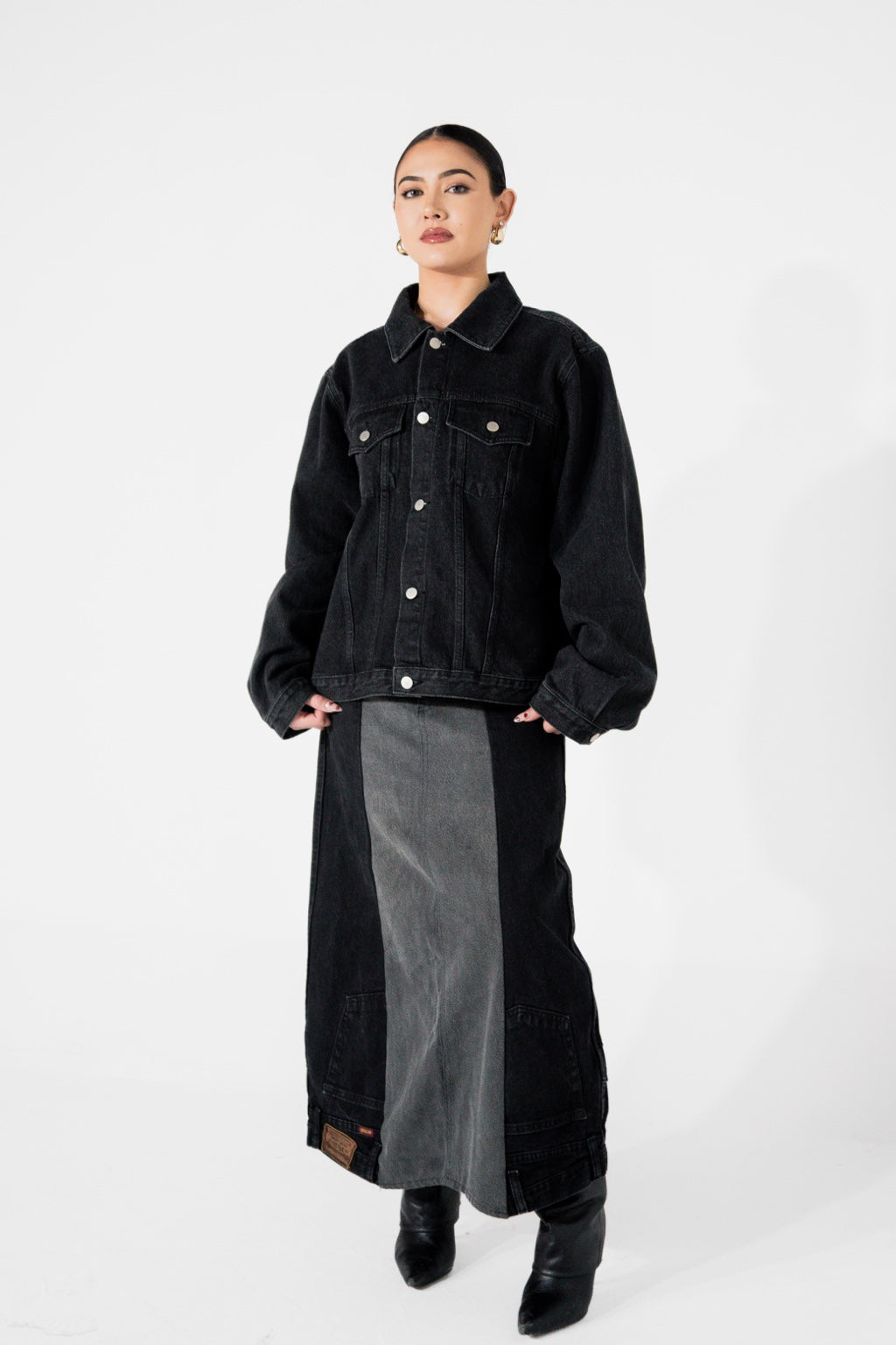 Undefined By Nature denim jacket and skirt campaign