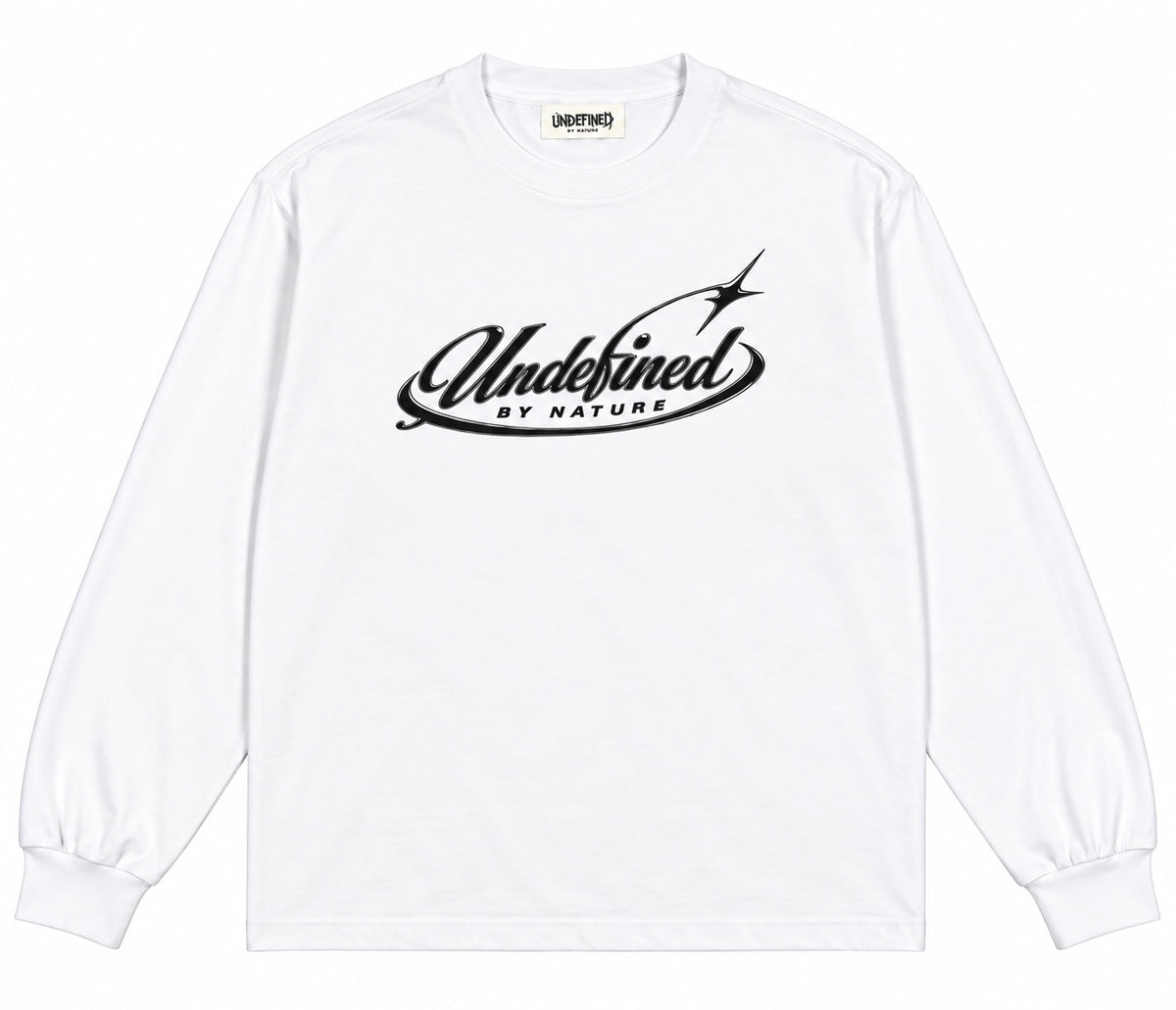 Undefined cursive white garment