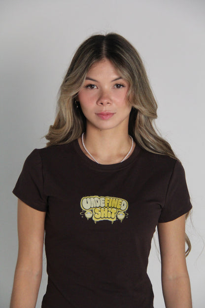 Undefined Shit Fitted Tee — Brown