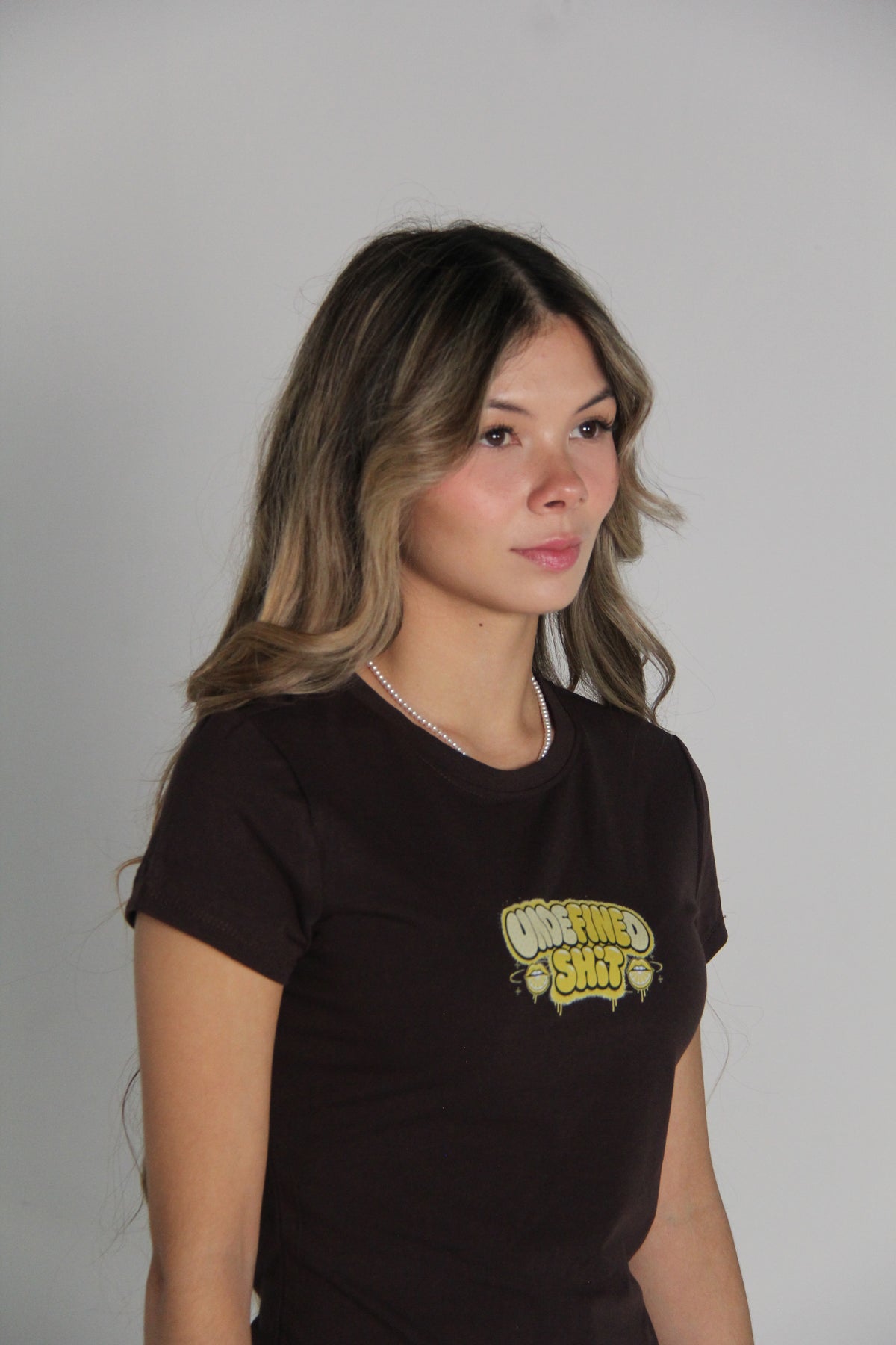 Undefined Shit Fitted Tee — Brown