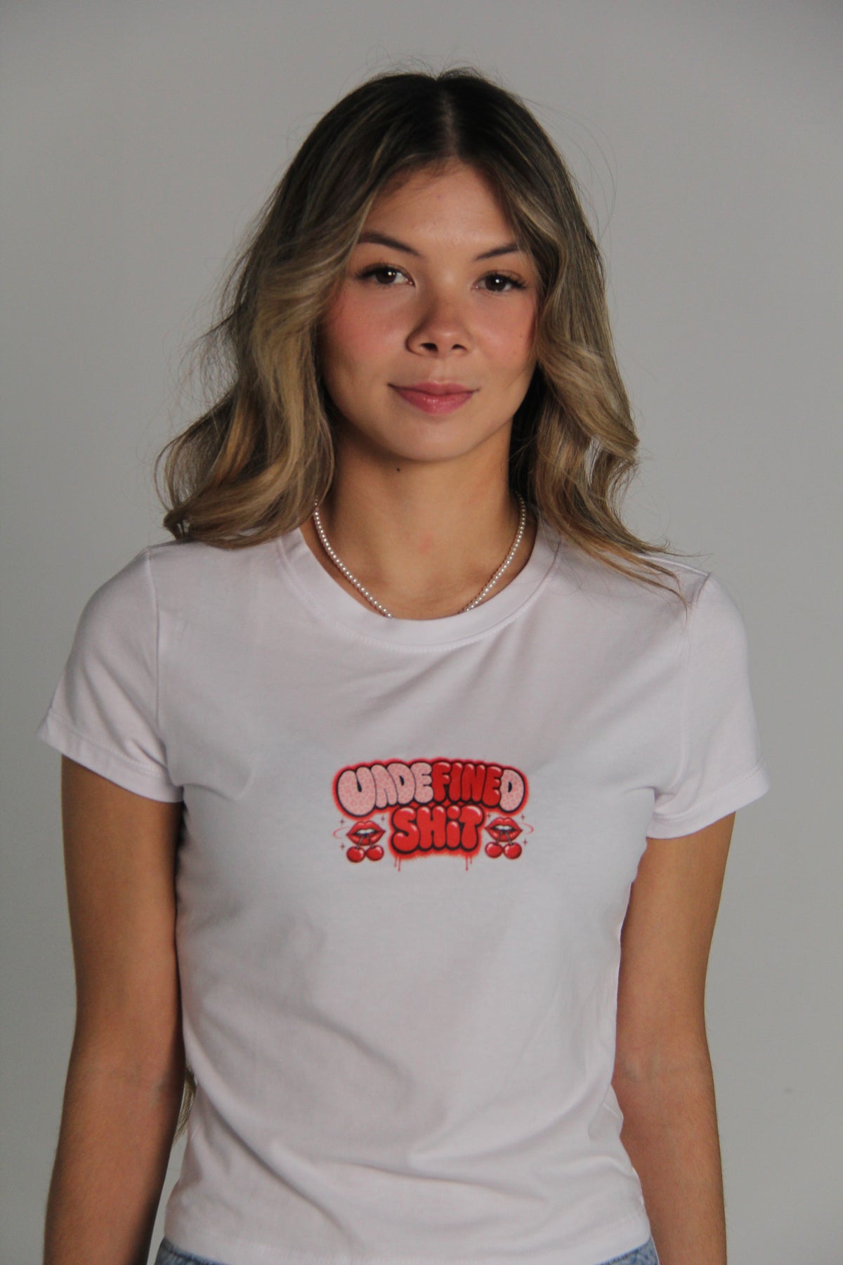 Undefined Shit Fitted Tee — White