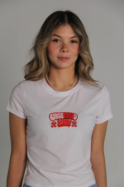 Undefined Shit Fitted Tee — White