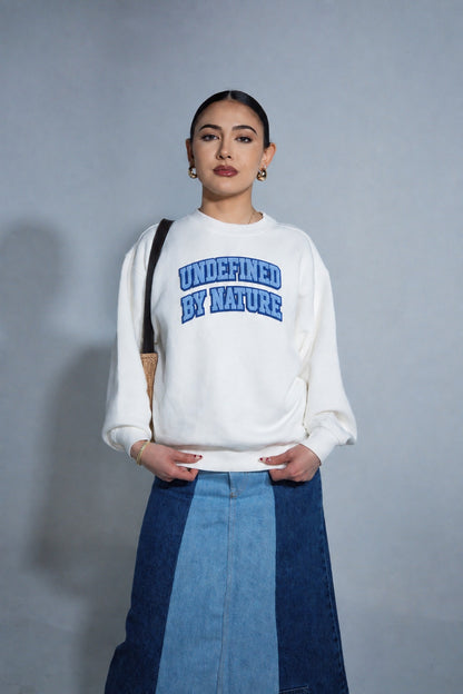 Undefined By Nature white crewneck editorial