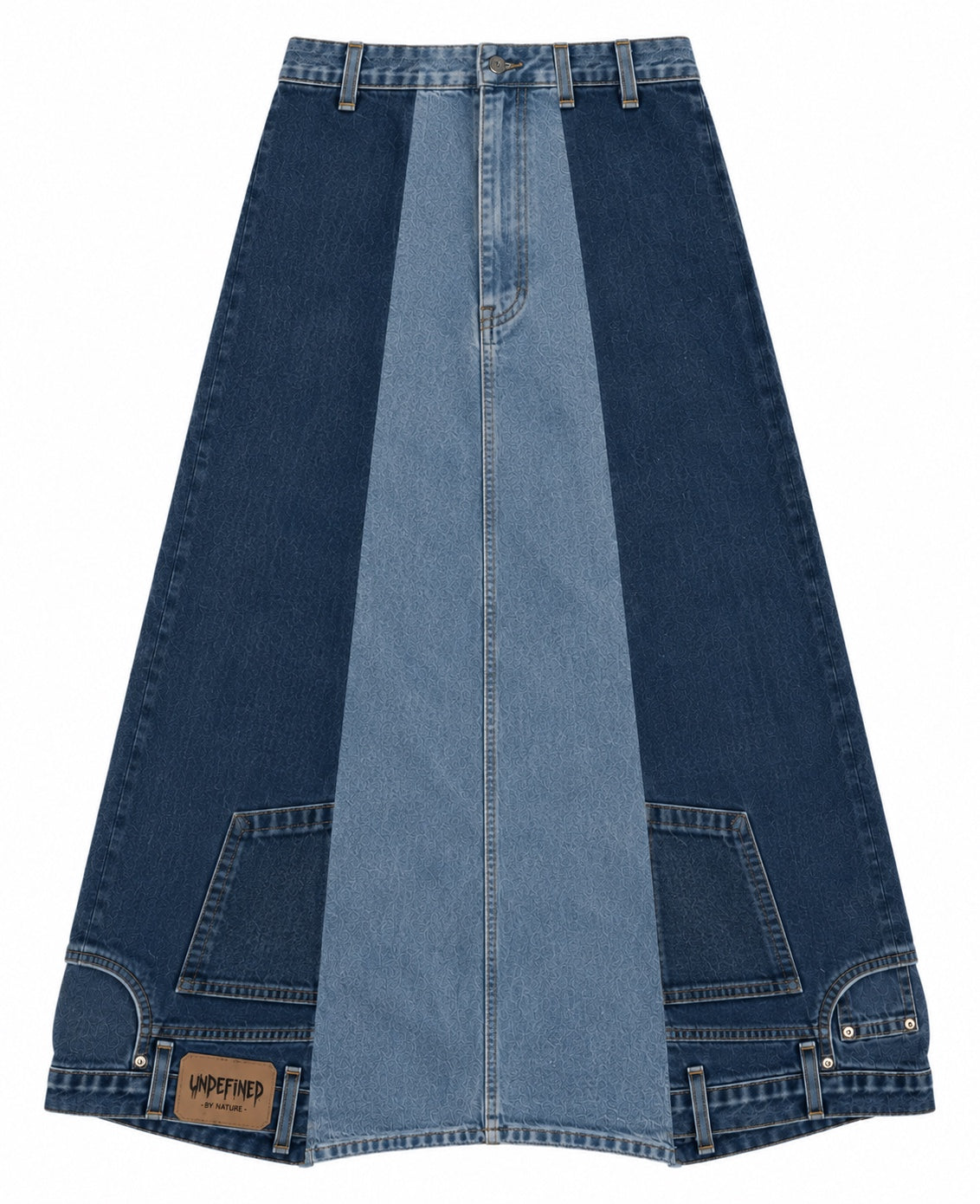 Undefined panel denim skirt blue