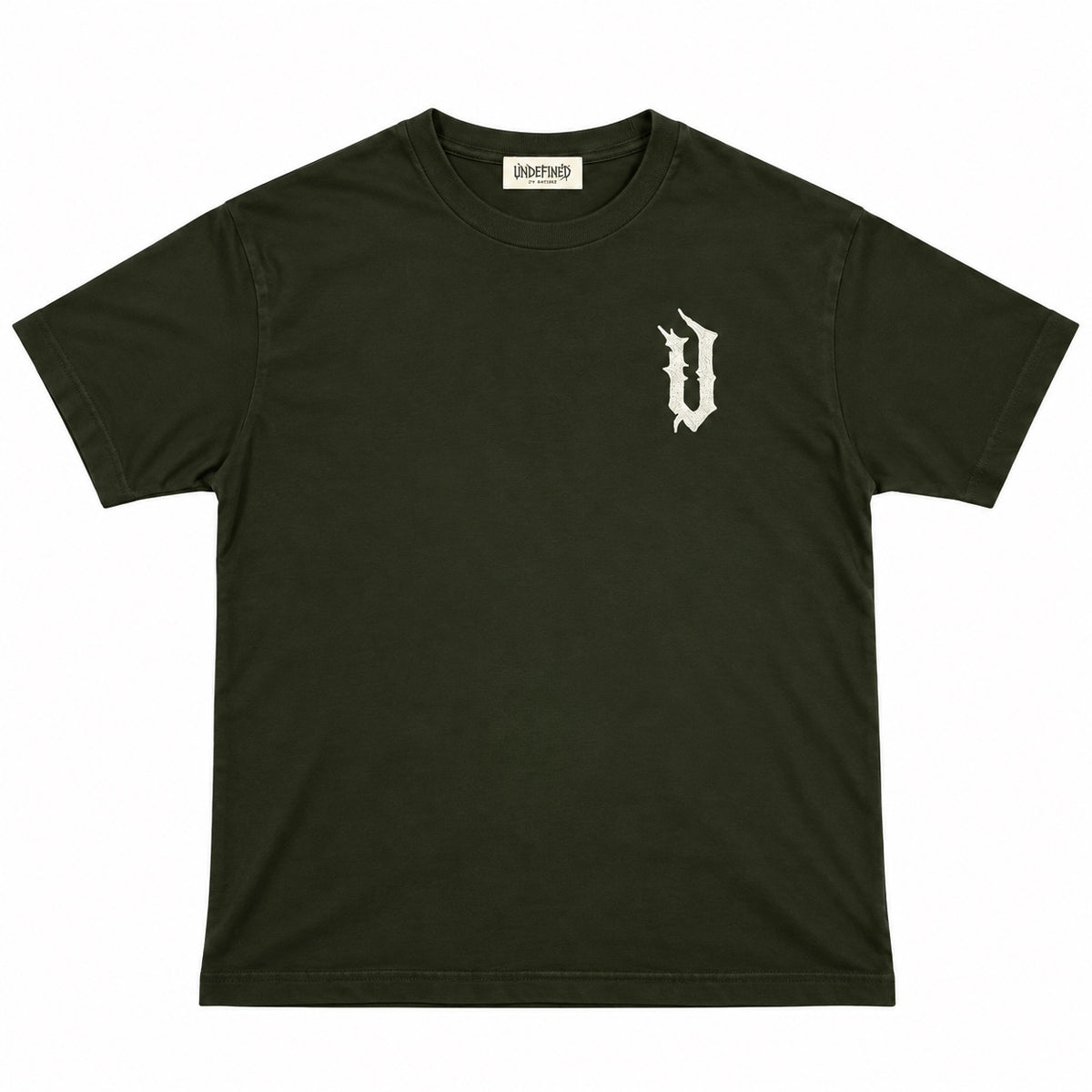 Forest Green Undefined Script Tee front
