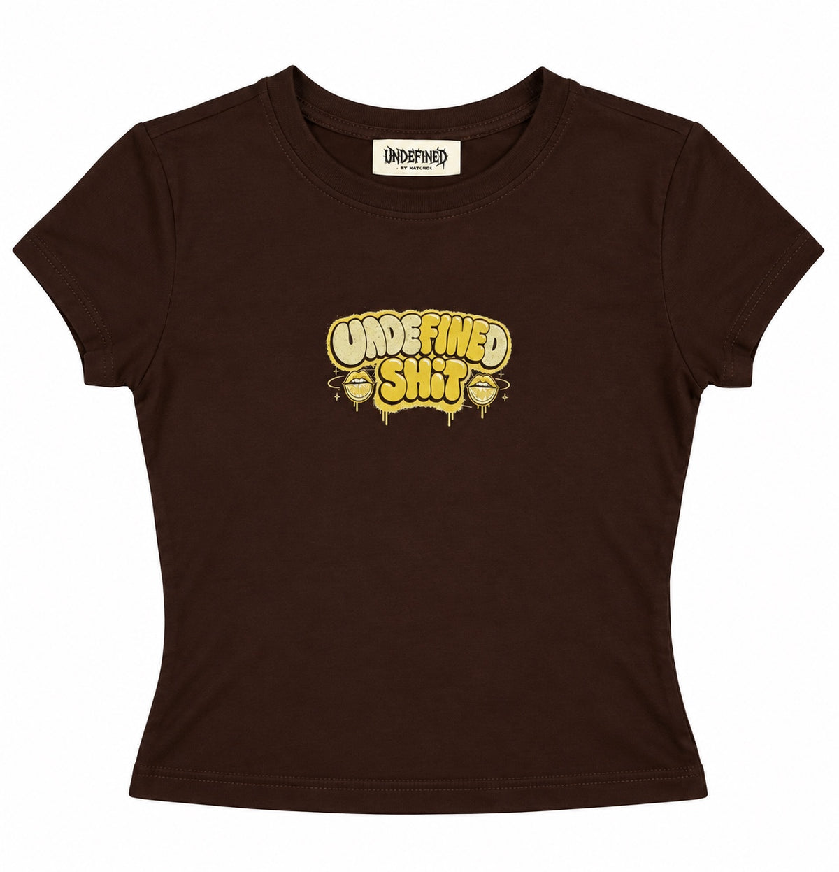 Undefined Shit fitted tee brown