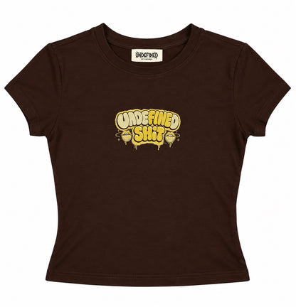 Undefined Shit fitted tee brown